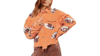 Women's Cropped Corduroy Sequin Jacket
