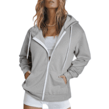 Women's Full Zip Hoodie - Long Sleeve Jacket