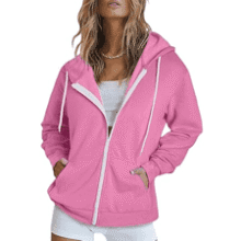 Women's Full Zip Hoodie: Long Sleeve Jacket with Pockets