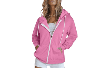 Women's Full Zip Hoodie: Long Sleeve Jacket with Pockets