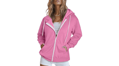 Women's Full Zip Hoodie: Long Sleeve Jacket with Pockets