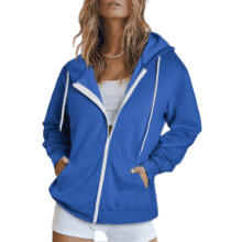 Women's Full Zip Hoodie: Long Sleeve Jacket with Pockets