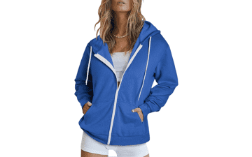 Women's Full Zip Hoodie: Long Sleeve Jacket with Pockets