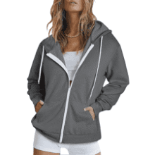 Women's Full Zip Hoodie - Long Sleeve Jacket with Pockets