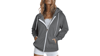 Women's Full Zip Hoodie - Long Sleeve Jacket with Pockets
