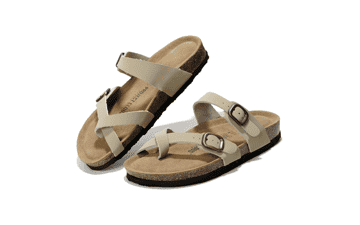 Women's Leather Cork Sandals - Summer Beach Slides