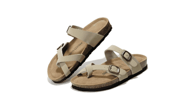 Women's Leather Cork Sandals - Summer Beach Slides