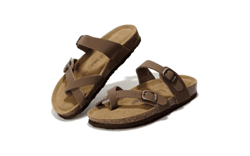 Women's Leather Cork Sandals - Summer Beach Slides
