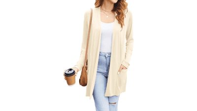 Women's Lightweight Open Front Cardigan with Pockets