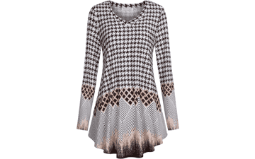 Women's Long Sleeve V-Neck Tunic Top