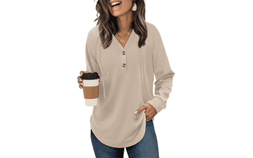 Women's Oversized Button-Up Tunic Hoodie