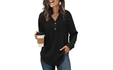 Women's Oversized Button-Up Tunic Hoodie