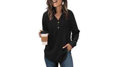 Women's Oversized Button-Up Tunic Hoodie