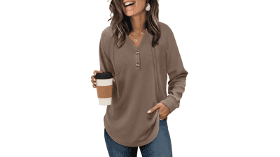 Women's Oversized Button-Up Tunic Hoodie