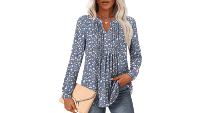Womens Tunic Tops for Leggings Fall Long Sleeve Blouses Plus Size