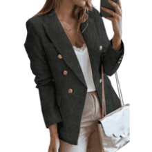 Women's Tweed Blazer - Double Breasted Jacket