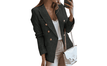 Women's Tweed Blazer - Double Breasted Jacket
