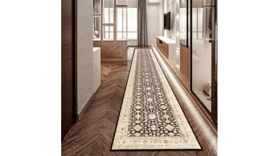 YOUFORTONG 2x12 Non-Slip Runner Rug - Black