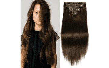 14" Chocolate Brown Clip in Hair Extensions