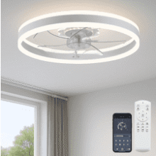 20" Low Profile LED Ceiling Fan - Modern Flush Mount with Remote