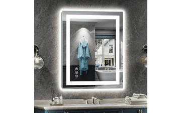 24x32 LED Anti-Fog Bathroom Mirror - Dimmable & Shatterproof