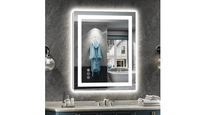 24x32 LED Anti-Fog Bathroom Mirror - Dimmable & Shatterproof