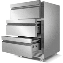 3-Tier Stainless Steel Beverage Refrigerator with Wheels