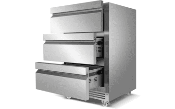 3-Tier Stainless Steel Beverage Refrigerator with Wheels