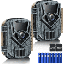 36MP 2.7K Trail Camera 2-Pack: Capture Wildlife Day & Night