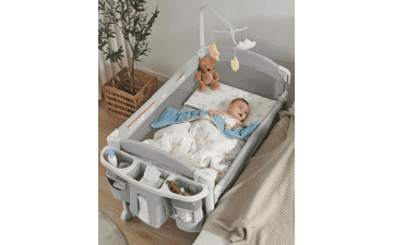 4-in-1 Baby Bassinet Bedside Sleeper: Newborn Crib & Changing Station