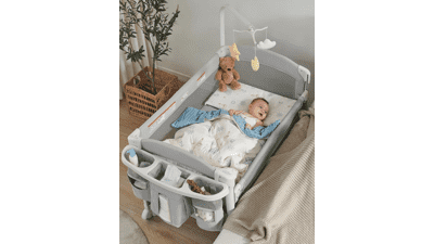 4-in-1 Baby Bassinet Bedside Sleeper: Newborn Crib & Changing Station