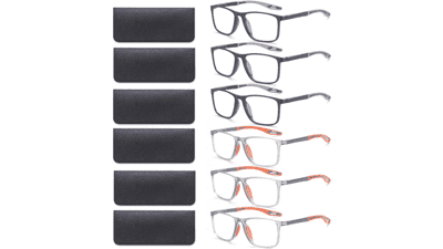 6-Pack Blue Light Blocking Reading Glasses