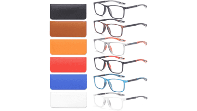 6-Pack Blue Light Blocking Reading Glasses