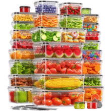 60-Piece Food Storage Containers with Leak-Proof Lids