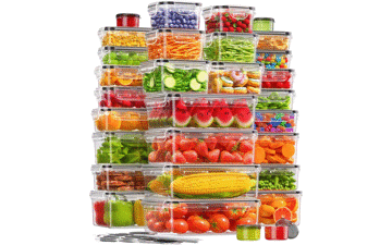 60-Piece Food Storage Containers with Leak-Proof Lids