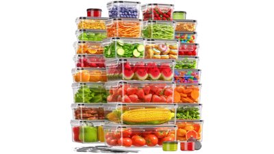 60-Piece Food Storage Containers with Leak-Proof Lids