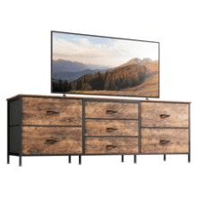 7 Drawer Dresser & TV Stand Combo - Rustic Brown