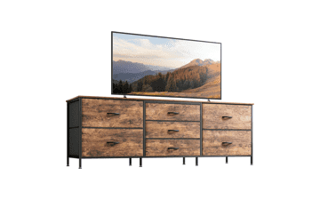 7 Drawer Dresser & TV Stand Combo - Rustic Brown