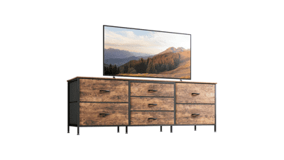 7 Drawer Dresser & TV Stand Combo - Rustic Brown
