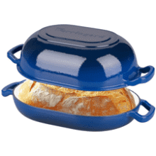 7QT Enameled Cast Iron Sourdough Bread Dutch Oven - Blue