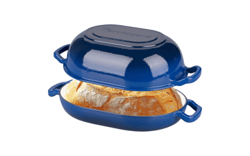 7QT Enameled Cast Iron Sourdough Bread Dutch Oven - Blue