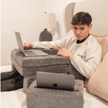 Adjustable Lap Desk Pillow with Phone & Cup Holder
