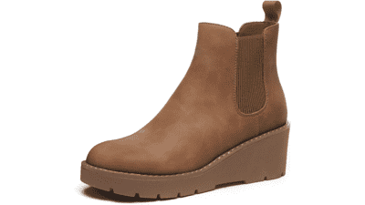 Athlefit Women's Wedge Chelsea Booties