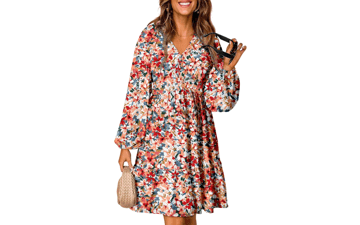 Boho Floral Mini Dress - Fall Fashion 2025