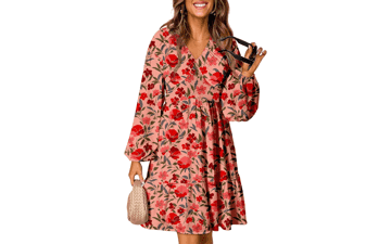 Boho Floral Mini Dress - Fall Fashion 2025