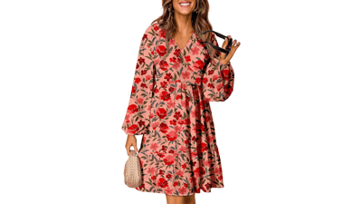 Boho Floral Mini Dress - Fall Fashion 2025