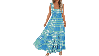Boho Maxi Dress - Women's Summer Spaghetti Strap Long Dress