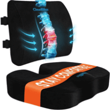 CloudBliss: Pain Relief Seat & Lumbar Support Cushion Set
