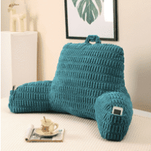 Cozy Green Corduroy Reading Pillow with Armrests