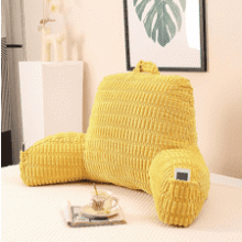 Cozy Yellow Corduroy Reading Pillow with Arms - Standard 17"